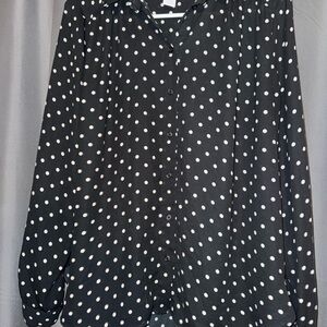 H&M black and White Polka Dot Blouse